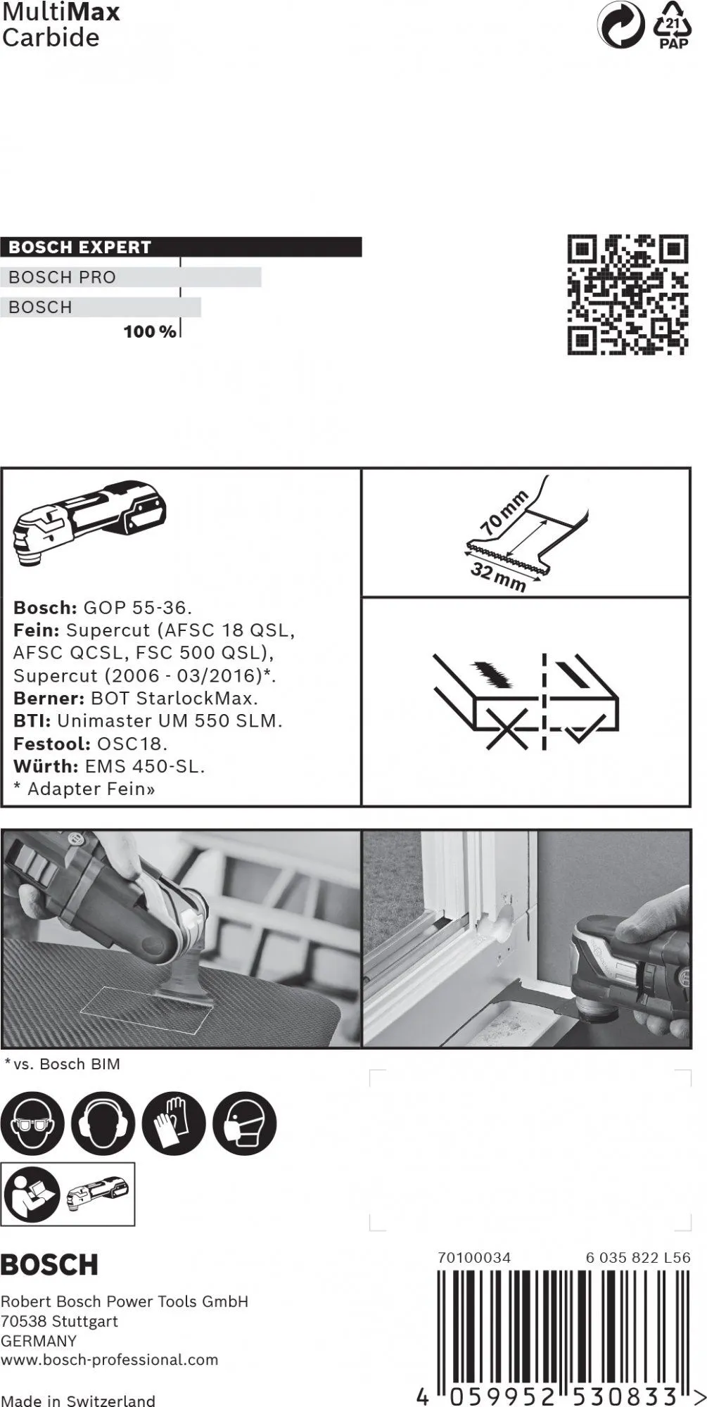 Bosch 2608900031 EXPERT StarlockMax CoatedCarbide Invalzaagblad MAII 32 APIT Carbide, Multimaterial, Curved-Tec 32 X 70 Mm 1 3 Bosch 2608900031 EXPERT StarlockMax CoatedCarbide Invalzaagblad MAII 32 APIT Carbide, Multimaterial, Curved-Tec 32 X 70 Mm 1 - Afbeelding 3