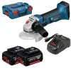 Bosch GWS 18-125 V-LI 18V Li-Ion Accu Haakse Slijper Set (2x 5.0Ah Accu) In L-Boxx - 125mm - 060193A30L