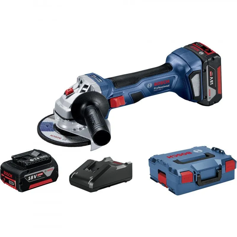 Bosch GWS 18V-7 18V Li-Ion Accu Haakse Slijper Set (2x 4,0Ah) In L-Boxx - 125mm - Koolborstelloos 1 Bosch GWS 18V-7 18V Li-Ion Accu Haakse Slijper Set (2x 4,0Ah) In L-Boxx - 125mm - Koolborstelloos
