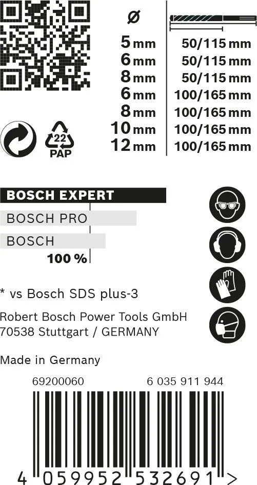 Bosch 2608900195 EXPERT 7-delige Set SDS Plus-7X 5/6/8x115, 6/8/10/12x165mm In ProBox 3 Bosch 2608900195 EXPERT 7-delige Set SDS Plus-7X 5/6/8x115, 6/8/10/12x165mm In ProBox - Afbeelding 3