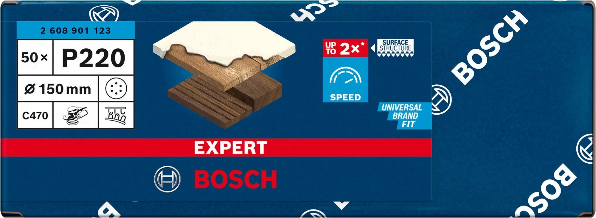 Bosch 2608901123 EXPERT Schuurvel C470 Best For Wood And Paint - 150mm - K220 - 6 Gaten - (50st) 2 Bosch 2608901123 EXPERT Schuurvel C470 Best For Wood And Paint - 150mm - K220 - 6 Gaten - (50st) - Afbeelding 2