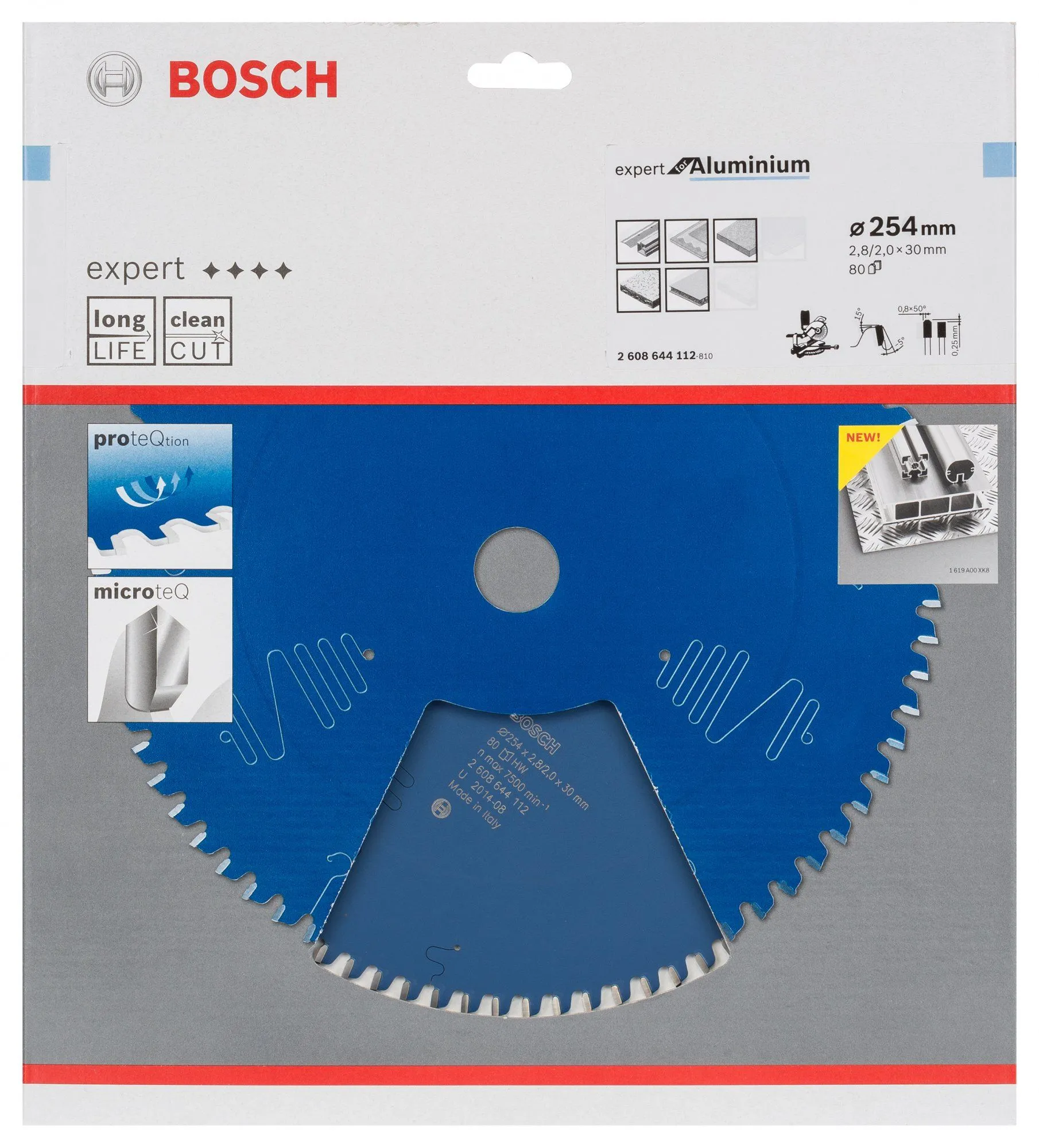 Bosch 2608644112 Expert Cirkelzaagblad - 254 X 30 X 80T - Aluminium - Carbide 2 Bosch 2608644112 Expert Cirkelzaagblad - 254 X 30 X 80T - Aluminium - Carbide - Afbeelding 2