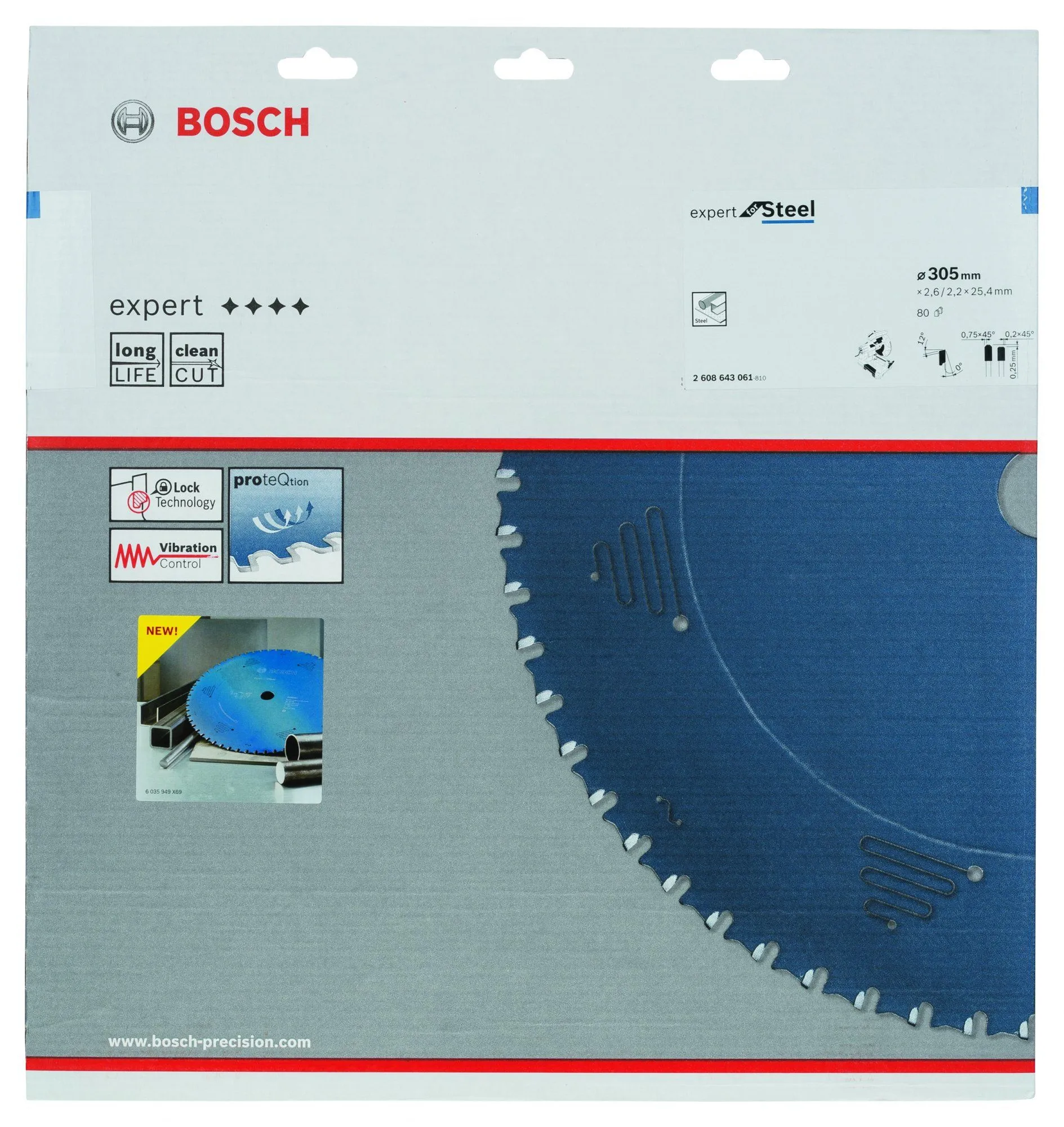 Bosch 2608643061 Expert Cirkelzaagblad - 305 X 25,4 X 80T - Metaal - Carbide 2 Bosch 2608643061 Expert Cirkelzaagblad - 305 X 25,4 X 80T - Metaal - Carbide - Afbeelding 2