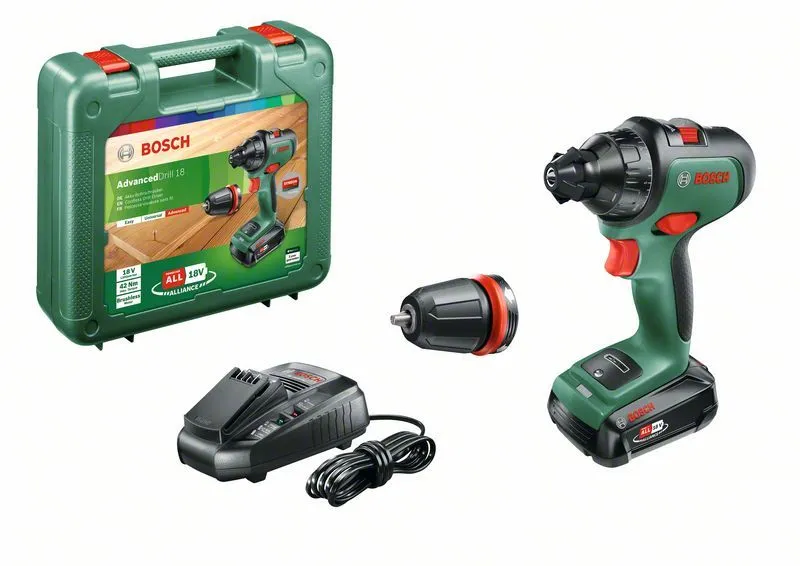 Bosch AdvancedDrill 18 18V Li-Ion Accu Schroefboormachine Set (1x 2,5Ah) In Koffer - 32Nm - Koolborstelloos 1 Bosch AdvancedDrill 18 18V Li-Ion Accu Schroefboormachine Set (1x 2,5Ah) In Koffer - 32Nm - Koolborstelloos