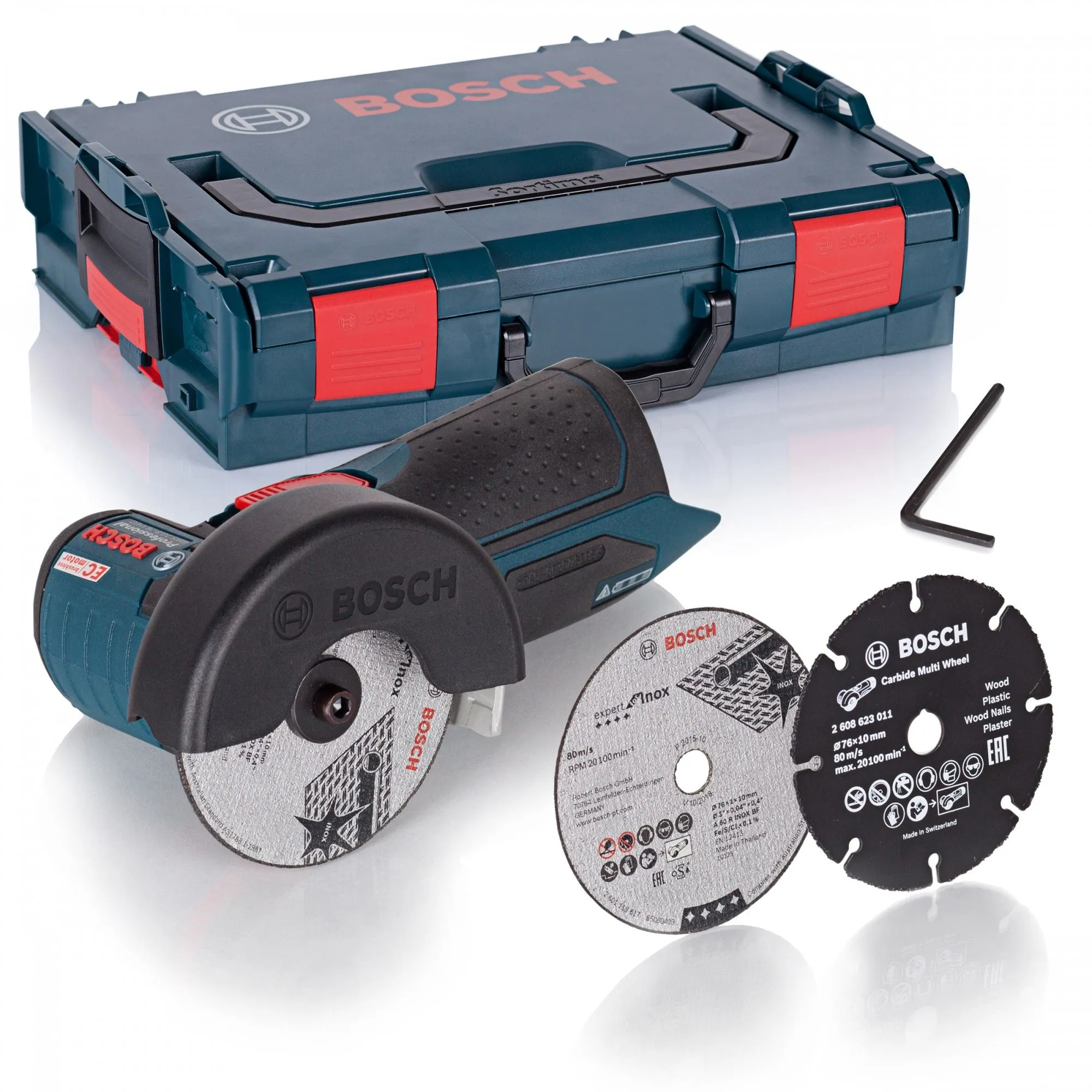 Bosch GWS 12V-76 12V Li-Ion Accu Haakse Slijper Set (2x 3.0Ah Accu) In L-Boxx - 76mm - Koolborstelloos - 06019F200B 2 Bosch GWS 12V-76 12V Li-Ion Accu Haakse Slijper Set (2x 3.0Ah Accu) In L-Boxx - 76mm - Koolborstelloos - 06019F200B - Afbeelding 2