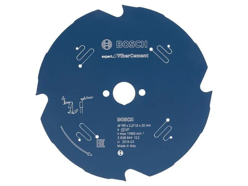 Bosch 2608644122 Expert Cirkelzaagblad - 165 X 20 X 4T - Vezelcement - Carbide 1 Bosch 2608644122 Expert Cirkelzaagblad - 165 X 20 X 4T - Vezelcement - Carbide