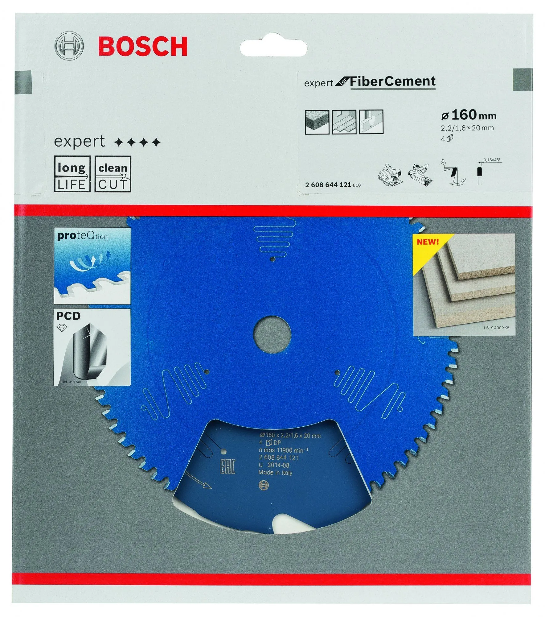 Bosch 2608644121 Expert Cirkelzaagblad - 160 X 20 X 4T - Vezelcement - Carbide 2 Bosch 2608644121 Expert Cirkelzaagblad - 160 X 20 X 4T - Vezelcement - Carbide - Afbeelding 2