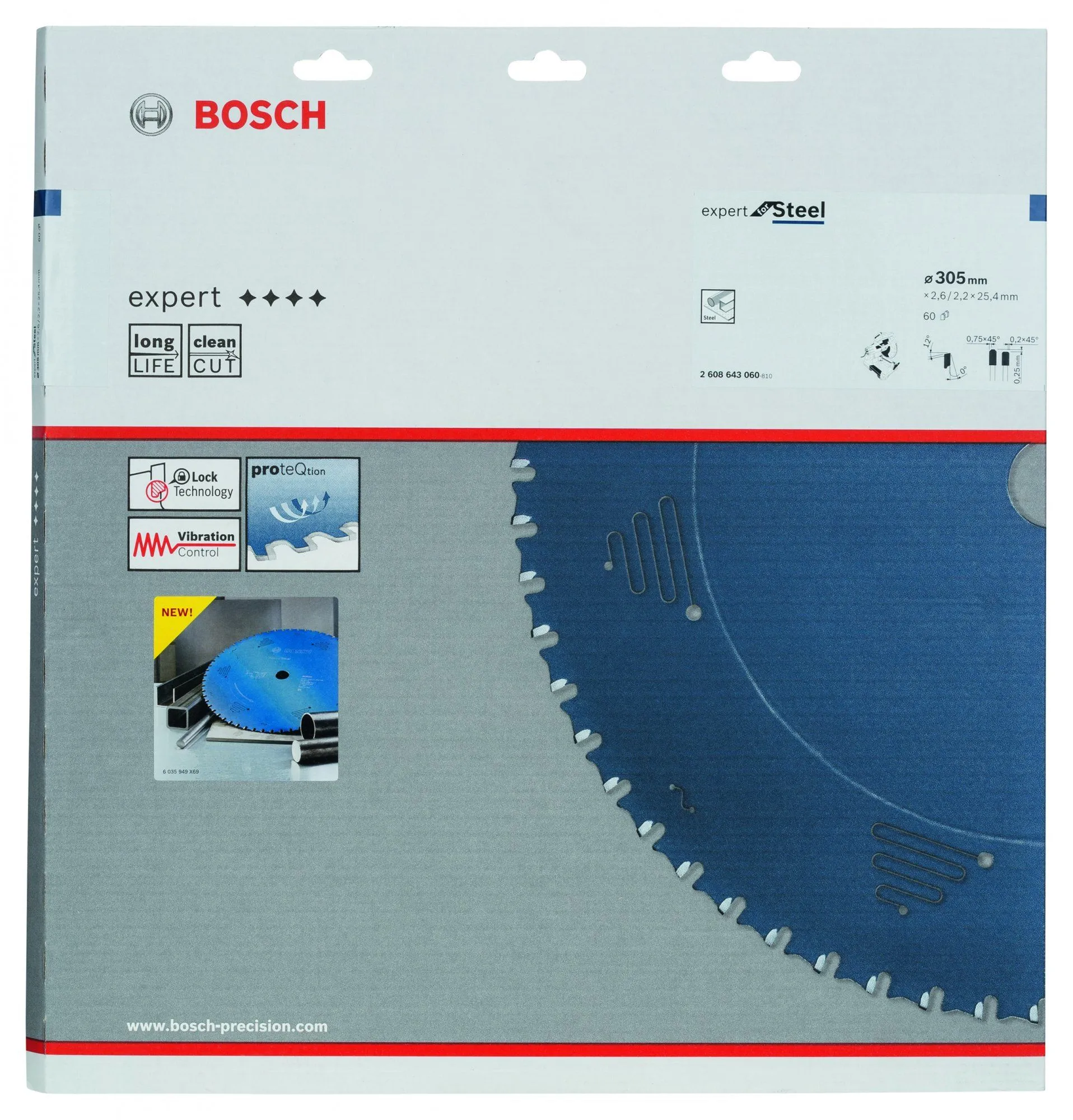 Bosch 2608643060 Expert Cirkelzaagblad - 305 X 25,4 X 60T - Metaal - Carbide 2 Bosch 2608643060 Expert Cirkelzaagblad - 305 X 25,4 X 60T - Metaal - Carbide - Afbeelding 2