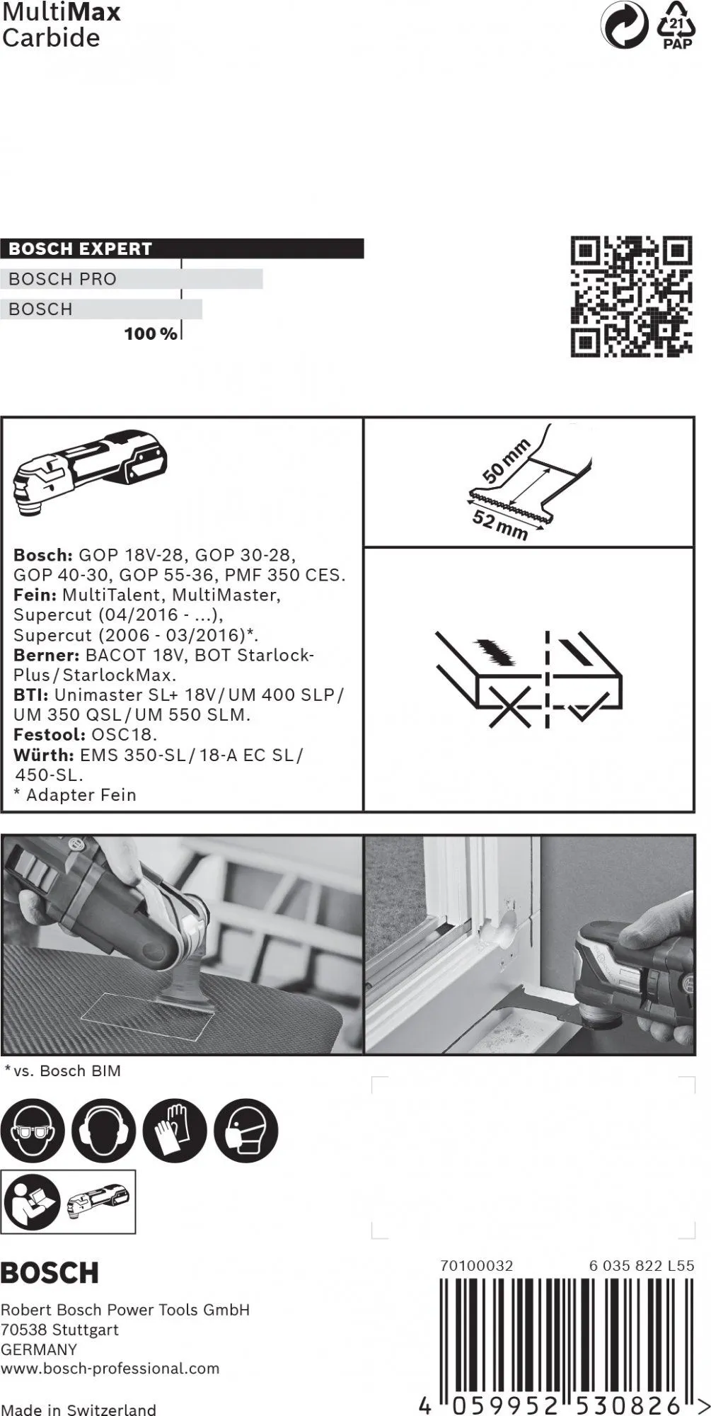 Bosch 2608900030 EXPERT StarlockPlus CoatedCarbide Invalzaagblad PAII 52 APIT Carbide, Multimaterial, Curved-Tec 52 X 50 Mm 1 3 Bosch 2608900030 EXPERT StarlockPlus CoatedCarbide Invalzaagblad PAII 52 APIT Carbide, Multimaterial, Curved-Tec 52 X 50 Mm 1 - Afbeelding 3