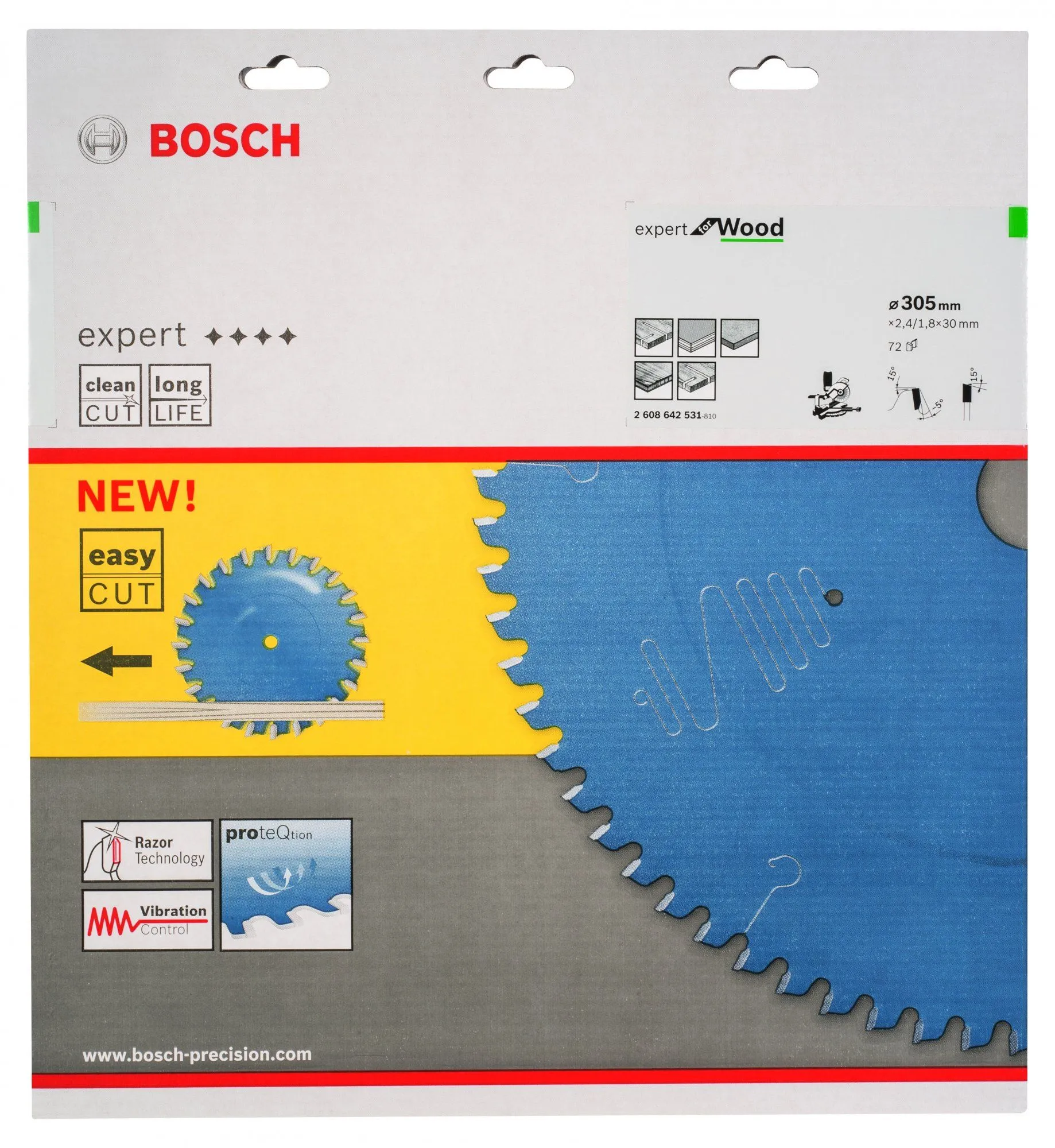 Bosch 2608642531 Expert Cirkelzaagblad - 305 X 30 X 72T - Hout - Carbide 2 Bosch 2608642531 Expert Cirkelzaagblad - 305 X 30 X 72T - Hout - Carbide - Afbeelding 2