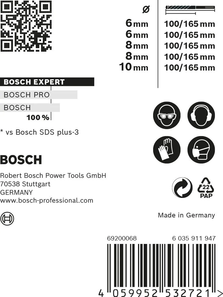 Bosch 2608900198 EXPERT 5-delige SDS Plus-7X Borenset In Cassette - 6/8/10mm 3 Bosch 2608900198 EXPERT 5-delige SDS Plus-7X Borenset In Cassette - 6/8/10mm - Afbeelding 3