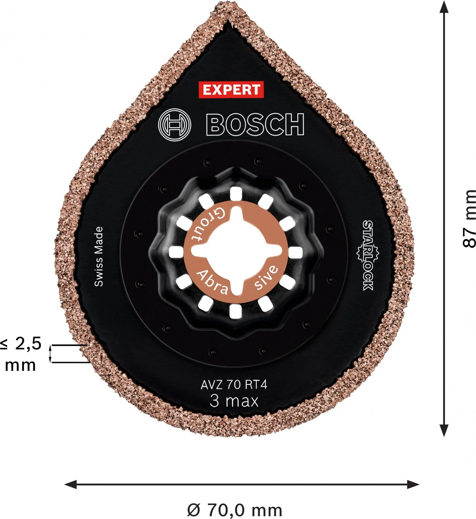 Bosch 2608900041 EXPERT Starlock Carbide 3 Max Grout & Abrasive AVZ70RT4 5 Bosch 2608900041 EXPERT Starlock Carbide 3 Max Grout & Abrasive AVZ70RT4 - Afbeelding 5