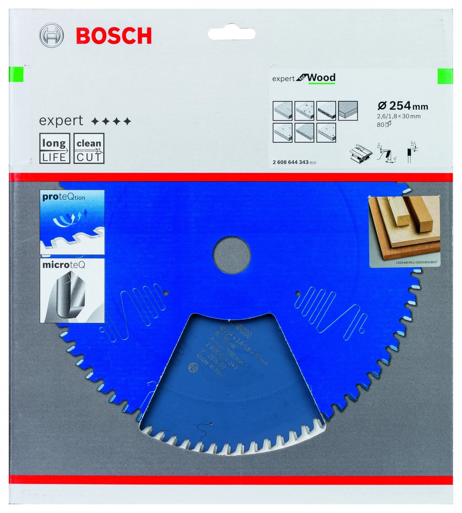 Bosch 2608644343 Cirkelzaagblad Expert - 254 X 30 X 80T - Carbide 2 Bosch 2608644343 Cirkelzaagblad Expert - 254 X 30 X 80T - Carbide - Afbeelding 2