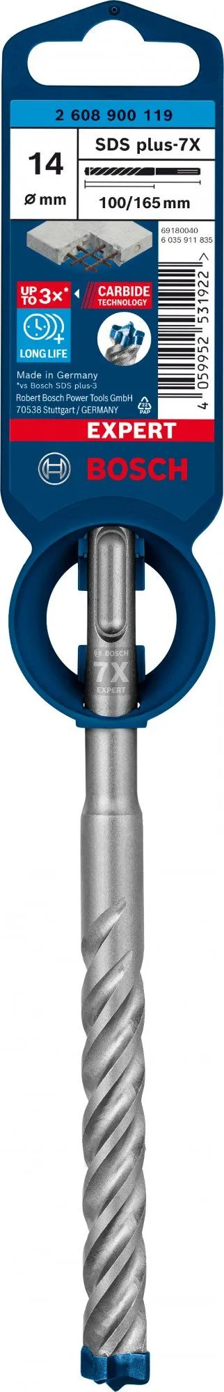 Bosch 2608900119 EXPERT Hamerboor SDS Plus-7X 14x100x165mm 2 Bosch 2608900119 EXPERT Hamerboor SDS Plus-7X 14x100x165mm - Afbeelding 2