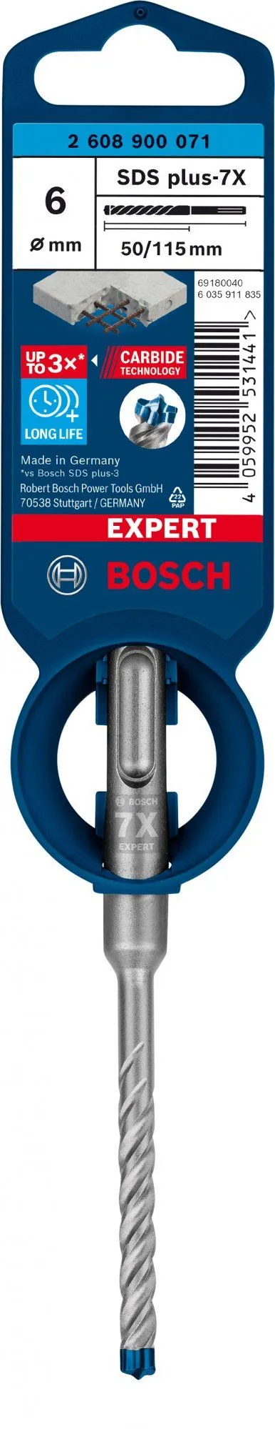 Bosch 2608900071 EXPERT Hamerboor SDS Plus-7X 6x50x115mm 2 Bosch 2608900071 EXPERT Hamerboor SDS Plus-7X 6x50x115mm - Afbeelding 2