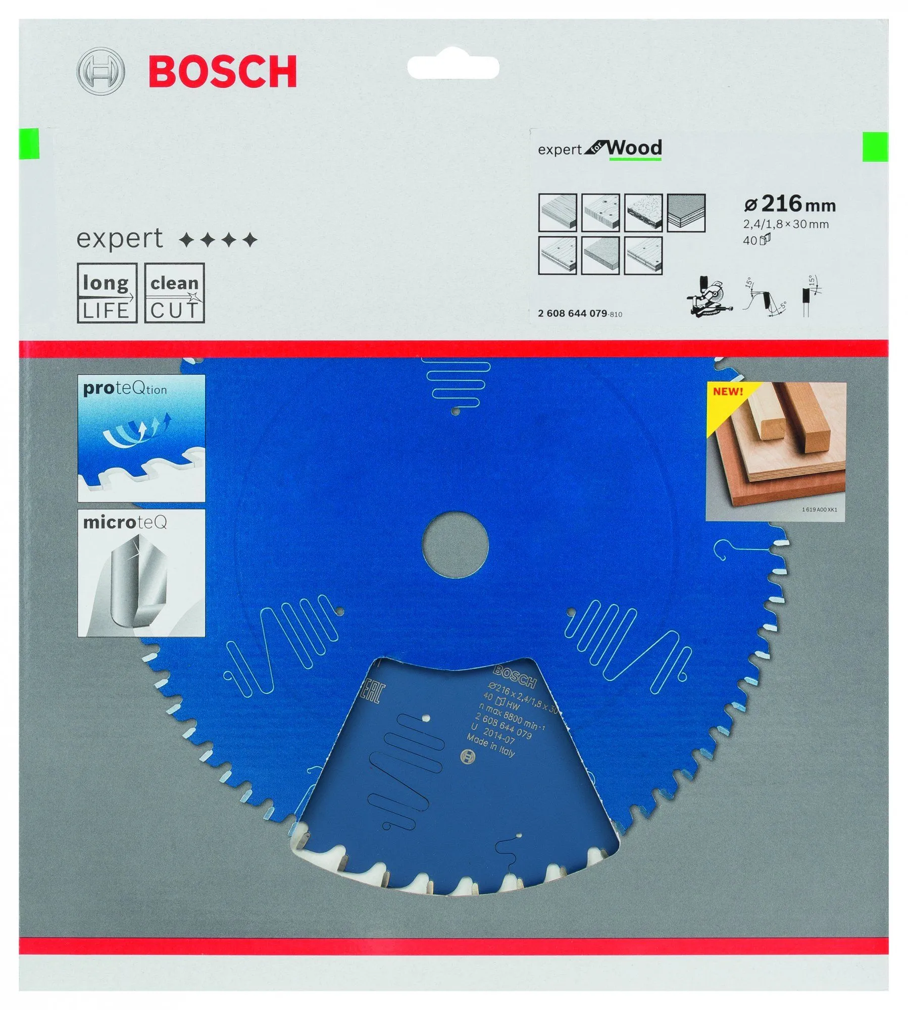 Bosch 2608644079 Expert Cirkelzaagblad - 216 X 30 X 40T - Hout - Carbide 2 Bosch 2608644079 Expert Cirkelzaagblad - 216 X 30 X 40T - Hout - Carbide - Afbeelding 2