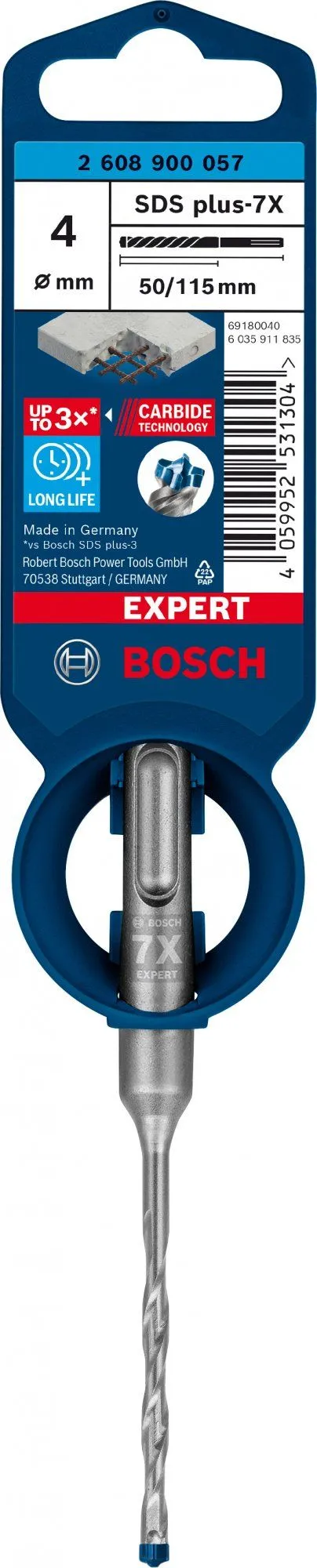 Bosch 2608900057 EXPERT Hamerboor SDS Plus-7X 4x50x115mm 2 Bosch 2608900057 EXPERT Hamerboor SDS Plus-7X 4x50x115mm - Afbeelding 2