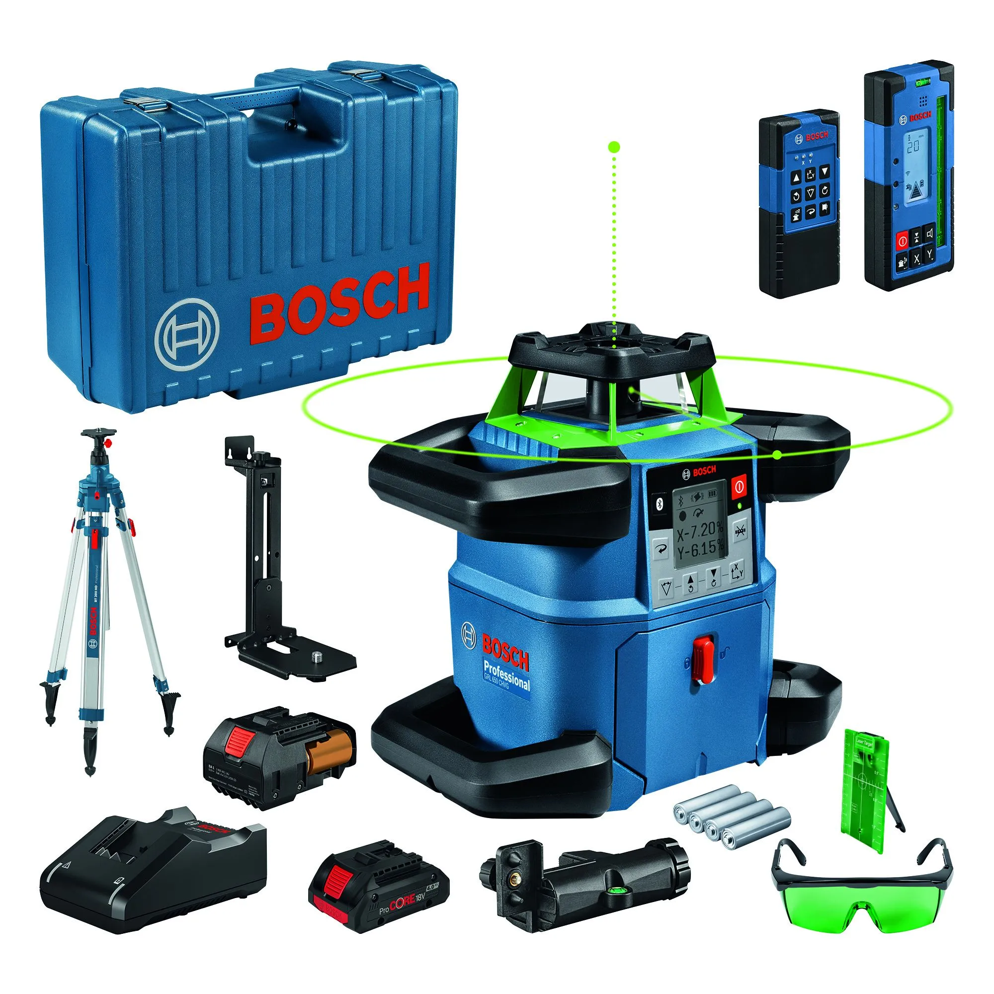 Bosch GRL 650 CHVG Rotatielaser In Koffer + Statief En Meetlat 2 Bosch GRL 650 CHVG Rotatielaser In Koffer + Statief En Meetlat - Afbeelding 2