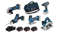Bosch 5 Toolkit 18V Li-Ion Accu 5-delige Combiset (3x 4.0Ah Accu) In Tas - 0615990L59