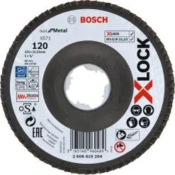 Bosch 2608619204 X-Lock Lamellenschijf Best For Metal - Schuin - Glasvezel - K120 - X571 - 125mm