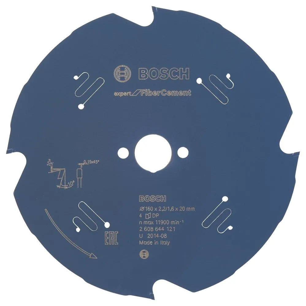 Bosch 2608644121 Expert Cirkelzaagblad - 160 X 20 X 4T - Vezelcement - Carbide 1 Bosch 2608644121 Expert Cirkelzaagblad - 160 X 20 X 4T - Vezelcement - Carbide