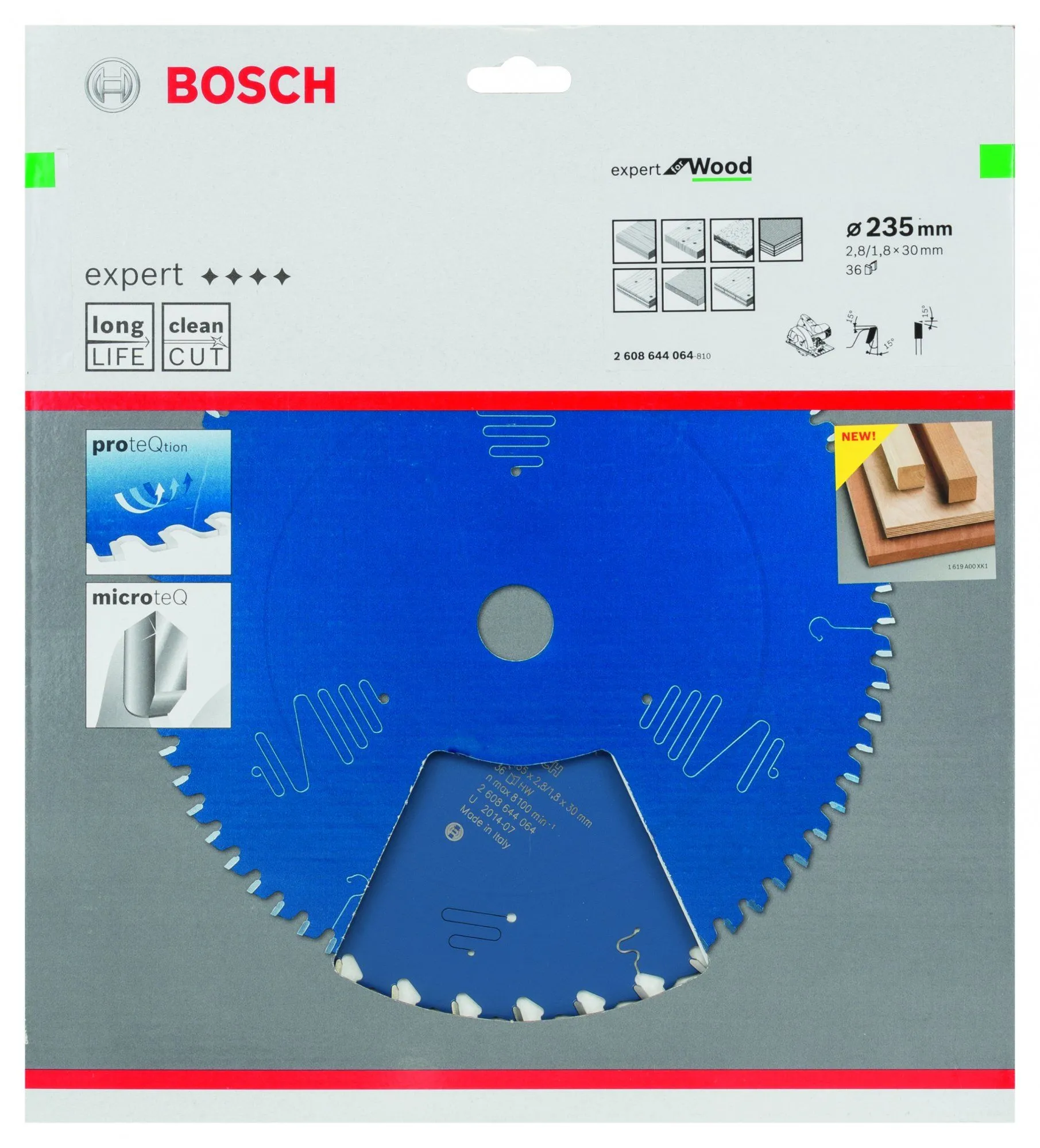 Bosch 2608644064 Expert Cirkelzaagblad - 235 X 30 X 36T - Hout - Carbide 2 Bosch 2608644064 Expert Cirkelzaagblad - 235 X 30 X 36T - Hout - Carbide - Afbeelding 2