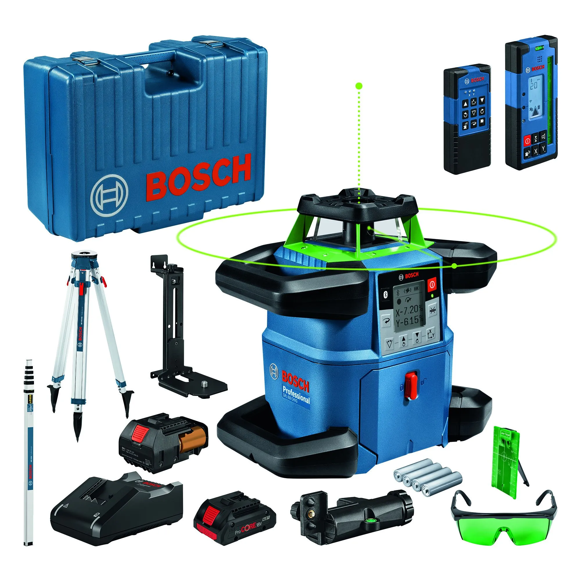 Bosch GRL 650 CHVG Rotatielaser In Koffer + Statief En Meetlat 1 Bosch GRL 650 CHVG Rotatielaser In Koffer + Statief En Meetlat
