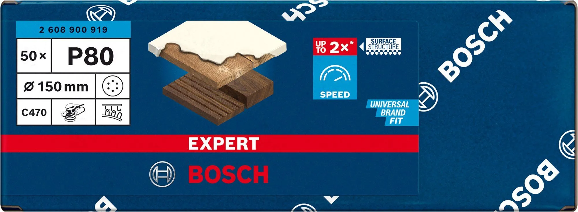 Bosch 2608900919 EXPERT Schuurvel C470 Best For Wood And Paint - 150mm - K80 - 6 Gaten (50st) 2 Bosch 2608900919 EXPERT Schuurvel C470 Best For Wood And Paint - 150mm - K80 - 6 Gaten (50st) - Afbeelding 2