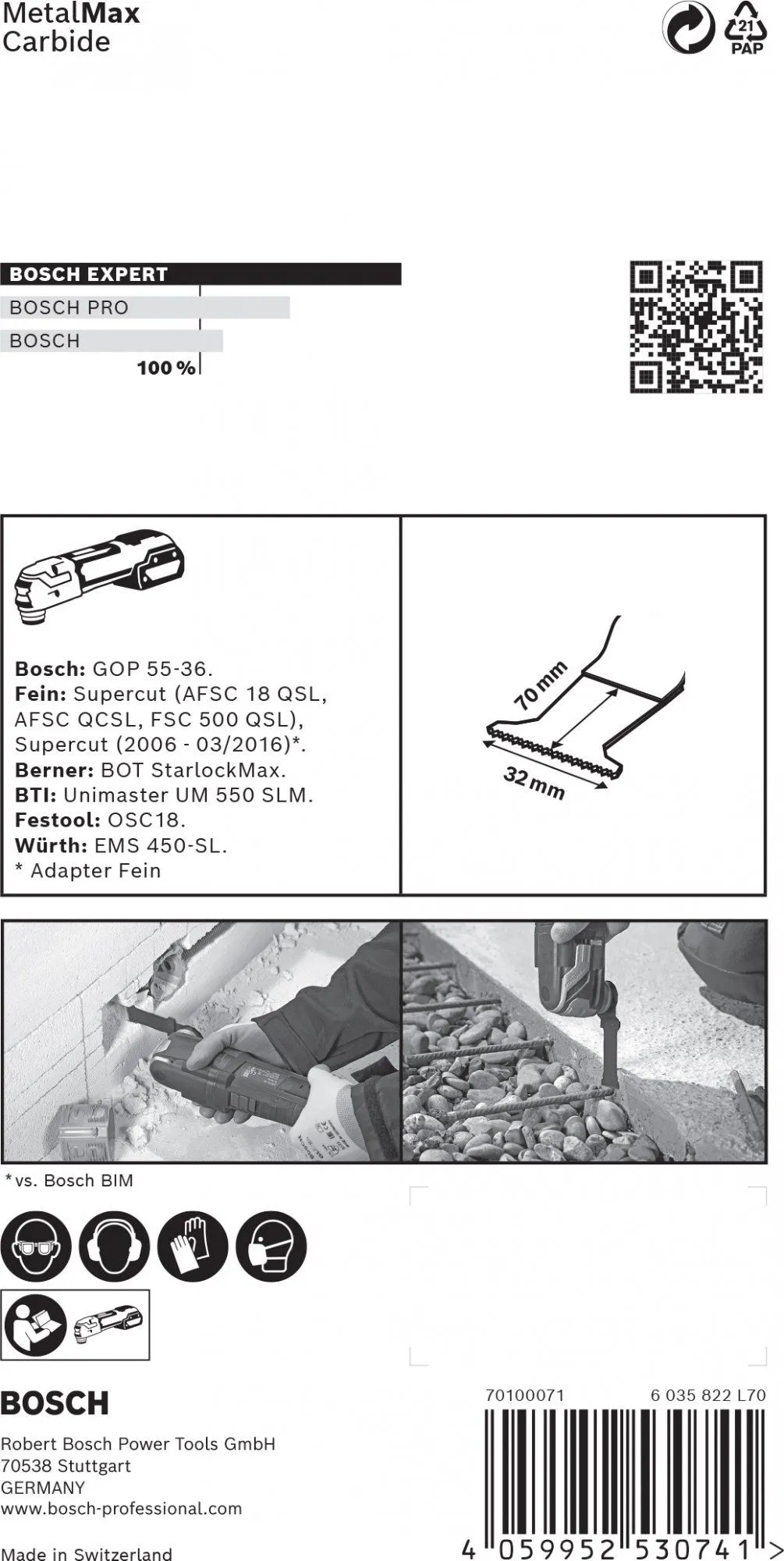 Bosch 2608900022 EXPERT StarlockMax CoatedCarbide Invalzaagblad MAIZ 32 AIT Carbide, Metal 32 X 70 Mm 1 3 Bosch 2608900022 EXPERT StarlockMax CoatedCarbide Invalzaagblad MAIZ 32 AIT Carbide, Metal 32 X 70 Mm 1 - Afbeelding 3